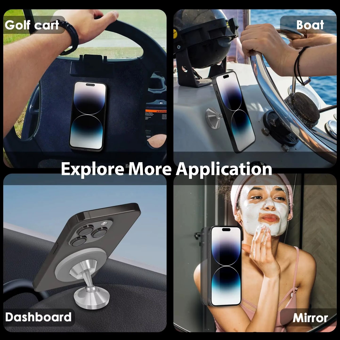Gym Mate Magnetic Phone Mount &Double-Sided Magnetic Suction Phone Holder for Magsafe. Shoot Hands-Free Videos While Working Out